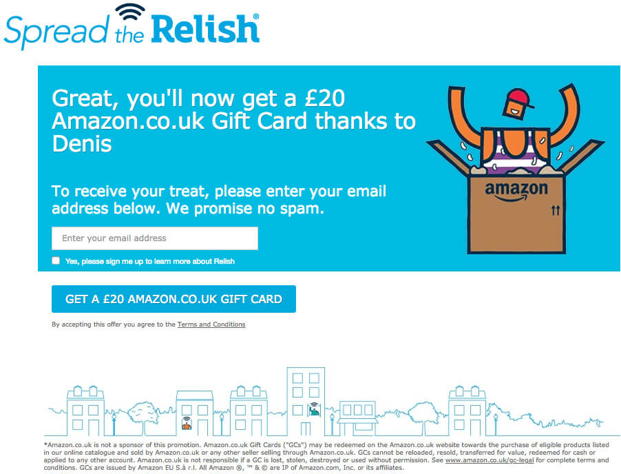 Relish refer a friend invite