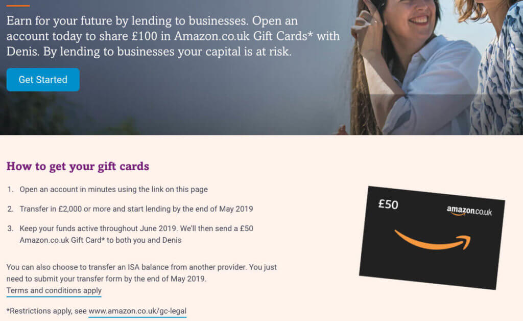 Funding Circle refferal code coupon invite for 50 GBP amazon gift card
