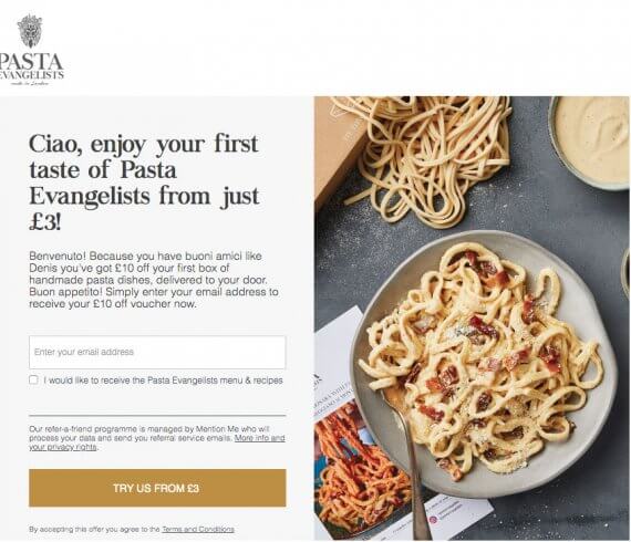 Pasta Evangelists referral code £10 voucher