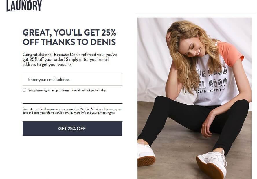 Tokyo laundry referral code 25% off your first order