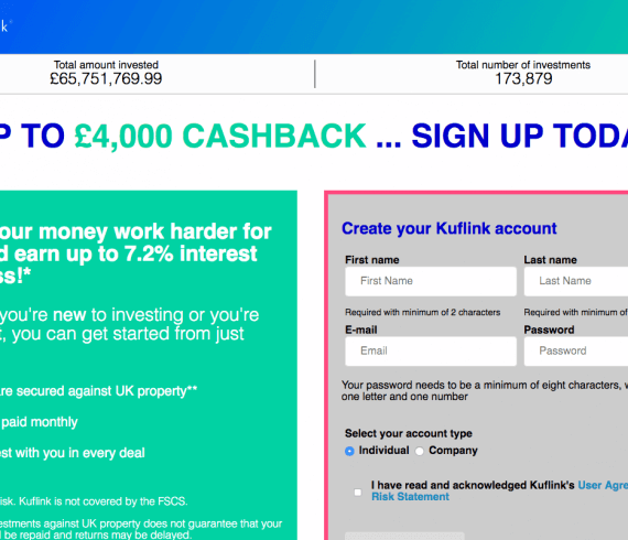 Kuflink refer a friend offer- referral code invite for up to 4% cashback on your Kuflink investment
