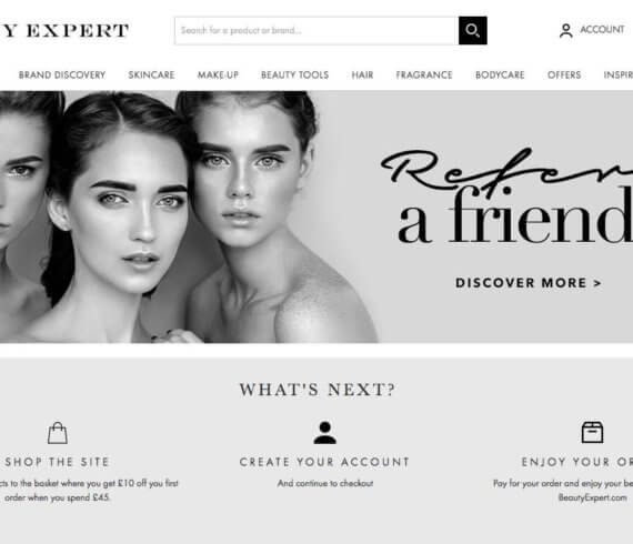 beauty expert referral discount code for £10 off promo on your first order over £45 at beautyexpert.com