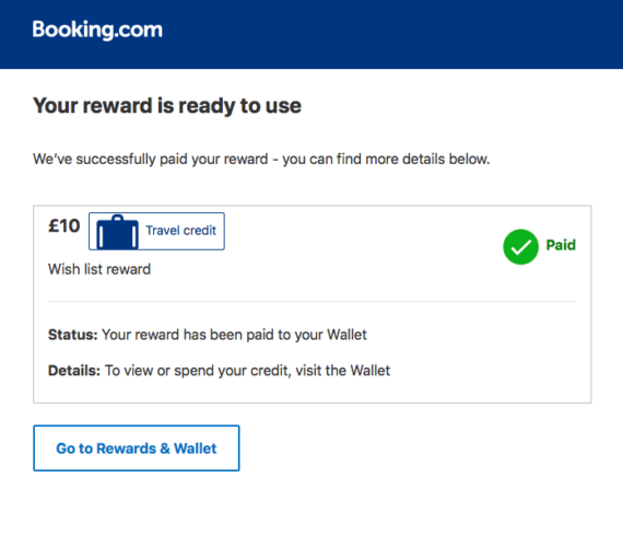 booking like 3 properties and receive a reward towards a future booking