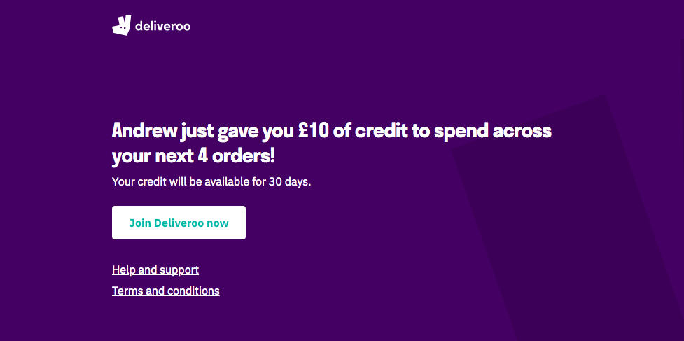 new deliveroo code