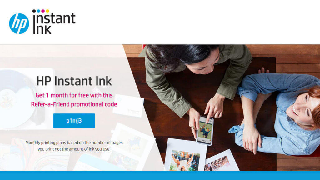 HP Instant Ink referral code for an extra month free of any plan in 2021