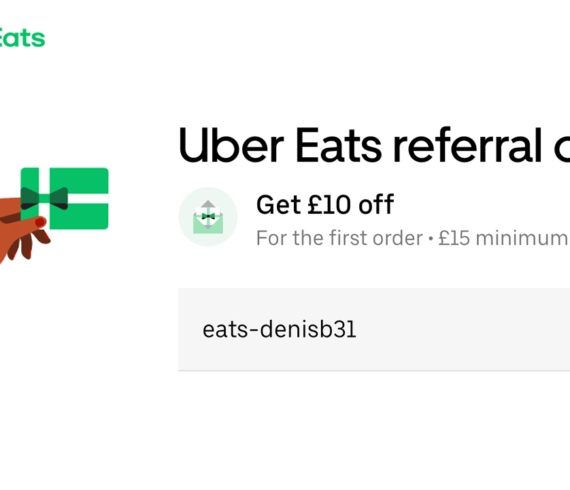 Uber Eats referral code UK - promo code for new customer, 10 GBP discount on your first order