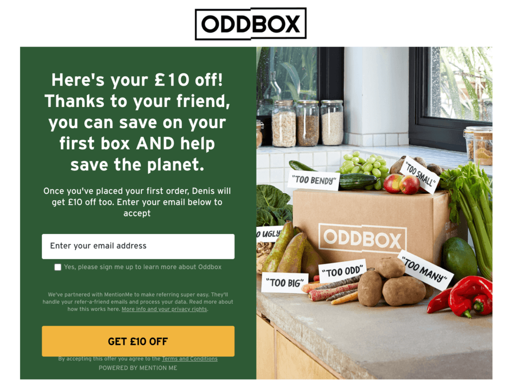 Oddbox referral code get £10 to spend with Oddbox