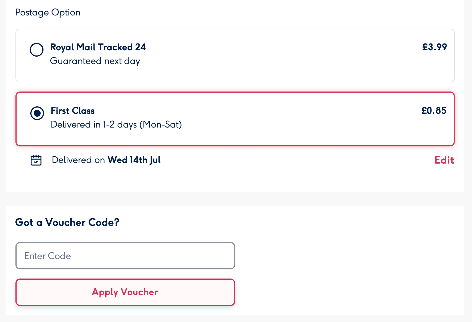 Moonpig voucher code on your order