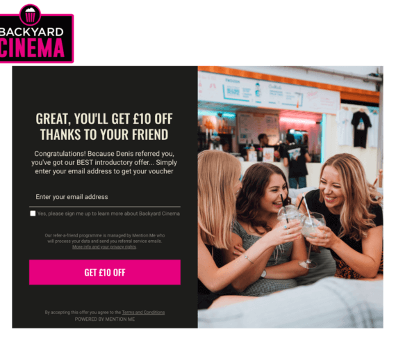 backyard cinema-referral discount code london refer friend coupon offer 2021