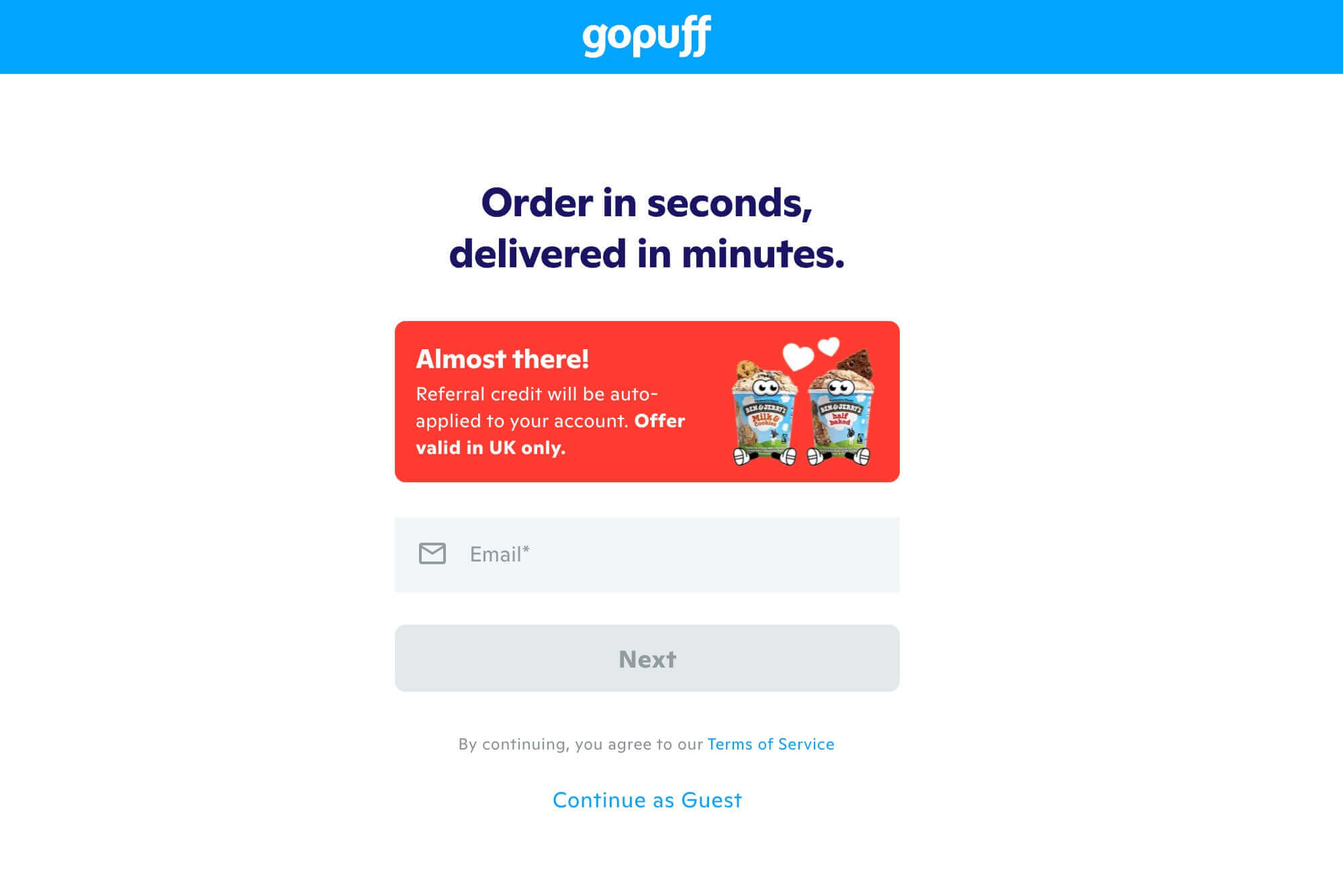 Gopuff referral code discount £10 off your first 3 order [£30 total