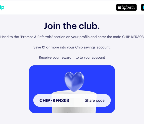 Chip referral code 2022, download the chip savings app, enter the referral code, deposit £1 or more, receive your reward