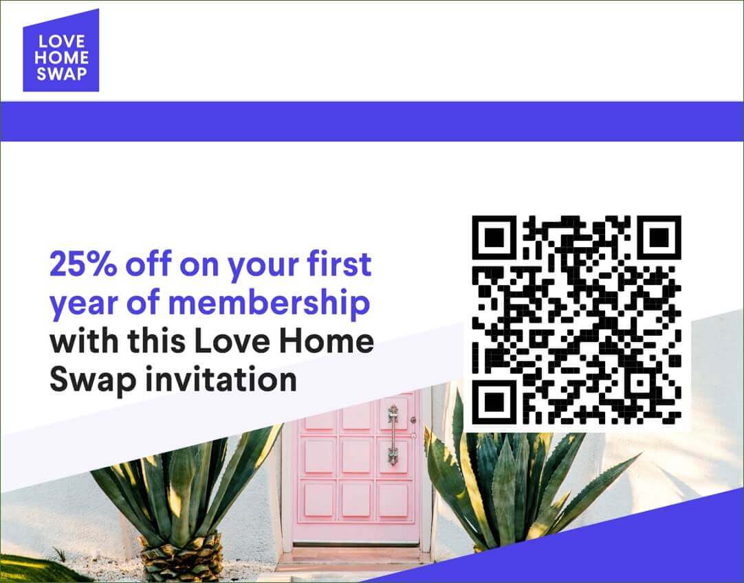 Love Home Swap discount code 25% your first year membership