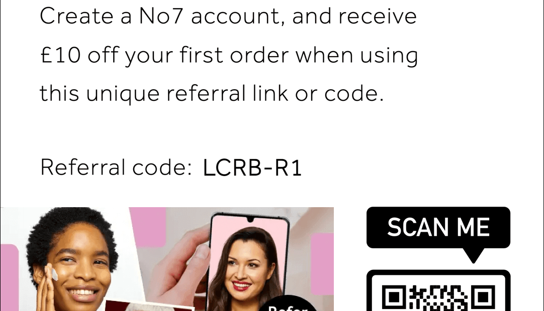 No7 Beauty referral code 10 GBP off your first order with this refer a friend invitation