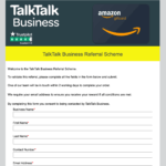 TalkTalk Business referral scheme, receive up to £200 in Amazon vouchers!