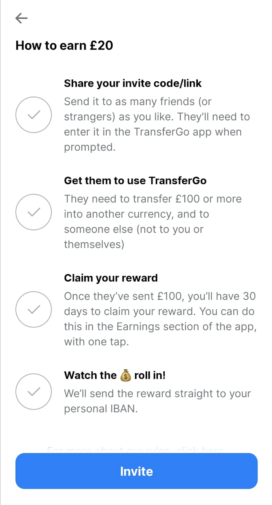 TransferGo referral discount, invite code for a 2 free transfer [UK