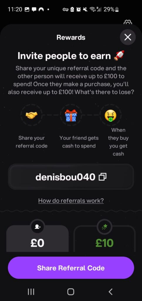 Tilt app referral code bonus – enter denisbou040 to win up to £100 for clothes shopping